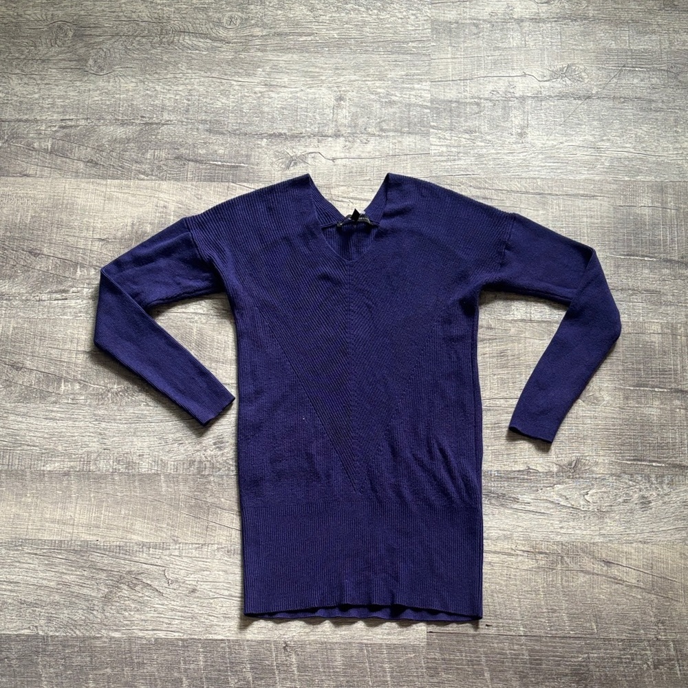 White House Black Market Longs Sleeve Ribbed Tunic